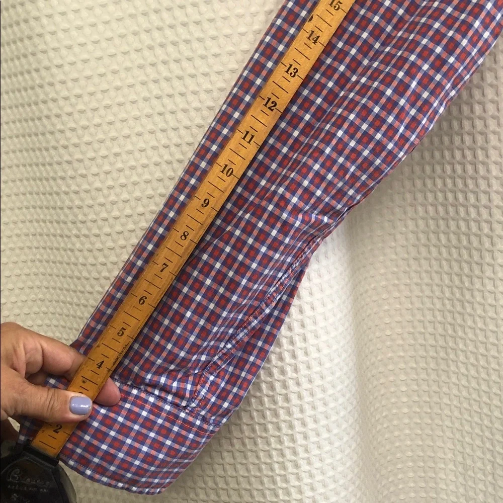 💙J. CREW Men's Casual Blue and Red Checkered Shirt Preppy